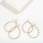 Wholesale dainty Teardrop Earrings Wrapped Bead Details L