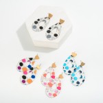 Wholesale polka Dot Printed Teardrop Resin Earrings L