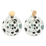 Circular Polka Dot Resin Drop Earrings 

- Approximately 2" L