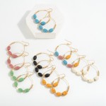 Wholesale lava Stone Inspired Beaded Hoop Drop Earrings L