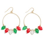 Wholesale diamond Cut Glass Crystal Beaded Drop Earrings L