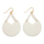 Glitter Semicircle Drop Earring With Bead Details

- Approximately 2.25" L