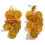 Glitter Acetate Disc Tassel Drop Earring

- Approximately 2" L