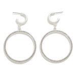 Wholesale metal Hoop Drop Earrings Ball Chain Detail L