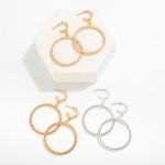 Wholesale metal Hoop Drop Earrings Ball Chain Detail L