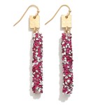 Rhinestone Covered Tube Drop Earrings

- Approximately 2.5" L