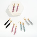 Rhinestone Covered Tube Drop Earrings

- Approximately 2.5" L