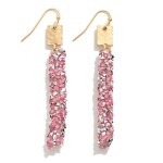 Wholesale rhinestone Covered Tube Drop Earrings L