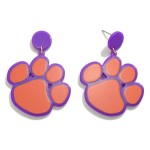 Purple and Orange Paw Print Drop Earring

- Approximately 1.75" L