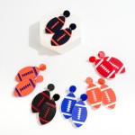 Wholesale resin Football GameDay Drop Earrings L