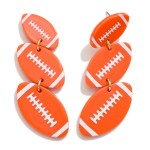 Wholesale linked Resin Football GameDay Drop Earrings L