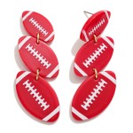 Wholesale linked Resin Football GameDay Drop Earrings L