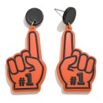 Wholesale gameDay Foam Finger Acetate Drop Earrings L