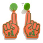 #1 GameDay Foam Finger Acetate Drop Earrings

- Approximately 2" L