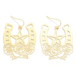 Wholesale horseshoe Star Metal Stamped Drop Earrings L