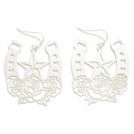 Wholesale horseshoe Star Metal Stamped Drop Earrings L