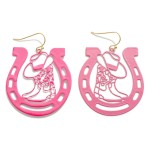 Stamped Horseshoe And Boot Drop Earring

- Approximately 2" L