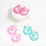 Wholesale stamped Horseshoe Boot Drop Earring L