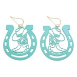 Stamped Horseshoe And Boot Drop Earring

- Approximately 2" L