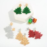 Glitter Acetate Christmas Tree Drop Earrings

- Approximately 2.5" L