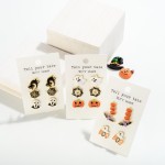 Wholesale set Three Enamel Halloween Themed Stud Earrings L