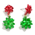 Wholesale metal Gift Bow Waterfall Drop Earrings L