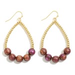 Wholesale stone Beaded Teardrop Earrings L