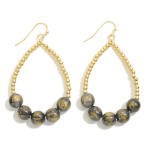 Stone Beaded Teardrop Earrings 

- Approximately 2" L