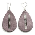 Wholesale leather Teardrop Earring Rhinestone Details L