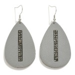 Wholesale leather Teardrop Earring Rhinestone Details L