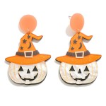 Wholesale glitter Halloween Pumpkin Drop Earring L
