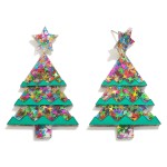 Wholesale glitter Resin Christmas Drop Earrings L