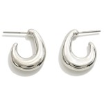 Simple Metal Curl Huggie Hoop Earrings

- Approximately .5" D