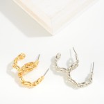 Metal Anchor Chain Hoop Earrings

- Approximately 1" D