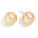 Simple Oversized Metal Pearl Stud Earring 

- Approximately 0.75" L