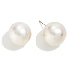 Simple Oversized Metal Pearl Stud Earring 

- Approximately 0.75" L