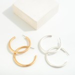 Simple Metal Hoop Earring

- Approximately 2" L
- Hypoallergenic Titanium Post 