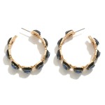 Wholesale glass Crystal Hoop Earring Enamel Edge Detail L Hypoallergenic Titaniu