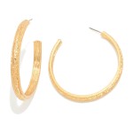 Wholesale simple Textured Drop Hoop Earring L Hypoallergenic Titanium Post