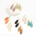 Wholesale resin Stone Pebble Drop Earring Hypoallergenic Titanium Post L