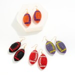 Wholesale rhinestone Studded Puffer Football Drop Earrings L