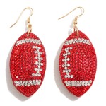 Wholesale rhinestone Studded Puffer Football Drop Earrings L