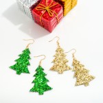 Wholesale glitter Christmas Tree Drop Earring L