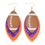 Leather Cut Layered Football Drop Earring

- Approximately 3.25" L