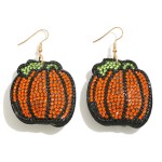 Wholesale rhinestone Studded Pumpkin Puffer Drop Earrings L