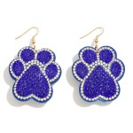 Wholesale rhinestone Studded Paw Print Puffer Drop Earring L