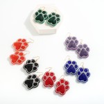 Wholesale rhinestone Studded Paw Print Puffer Drop Earring L