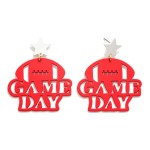 Wholesale game Day Football Drop Earrings Star Posts L