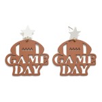 Wholesale game Day Football Drop Earrings Star Posts L