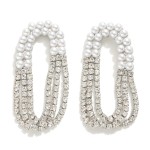 Wholesale circular Drop Earring Pearl Studding Crystal Tassels L